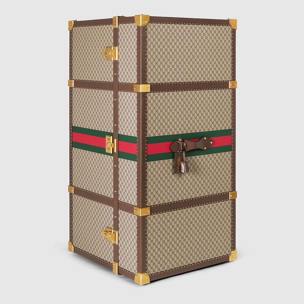 Thumbnail: Gucci Savoy maxi rigid shoe trunk - beige and ebony GG Supreme