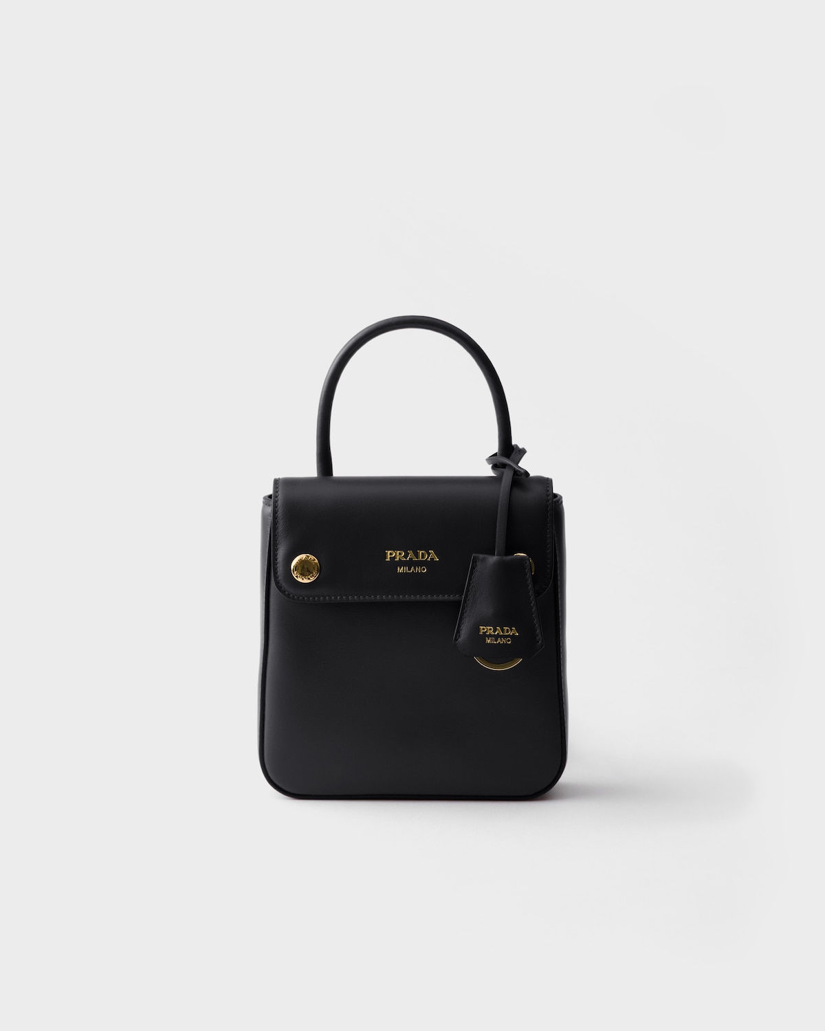 Prada Carry mini handbag in black leather – front view