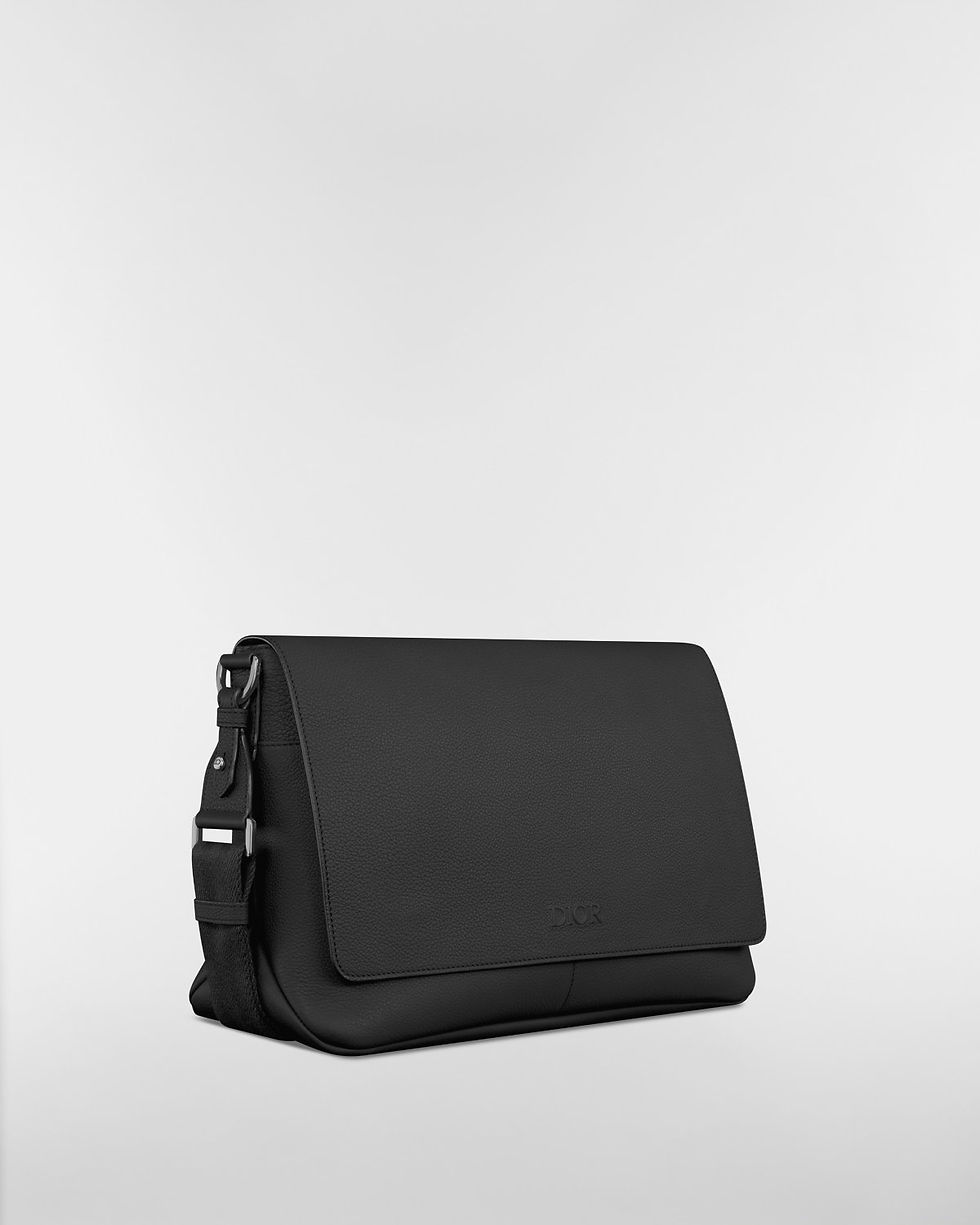 Thumbnail: Dior Privé messenger bag with flap in black Dior Icons calfskin – view 4