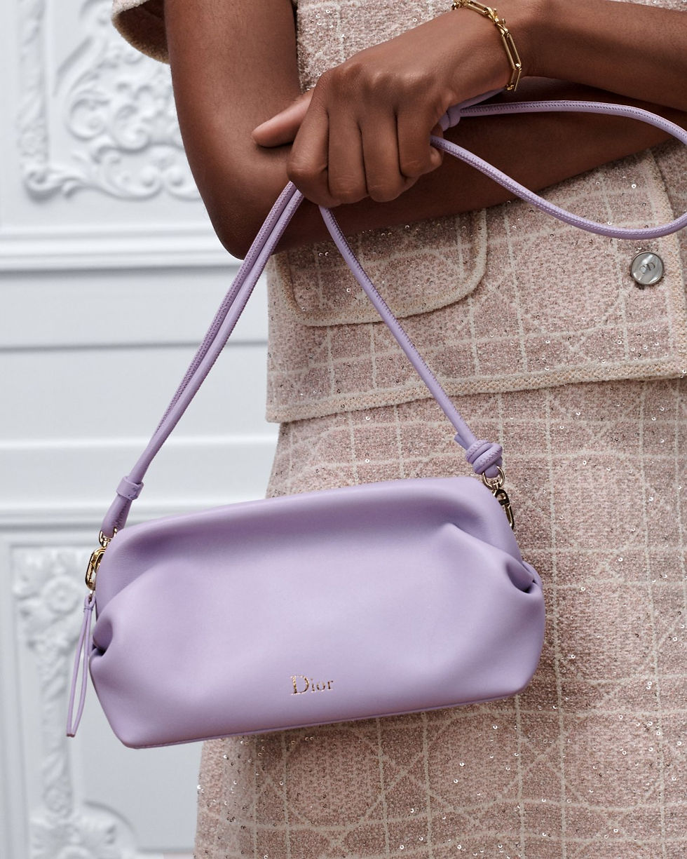 Dior Bow Pouch in Lilas lilac supple lambskin – view 2