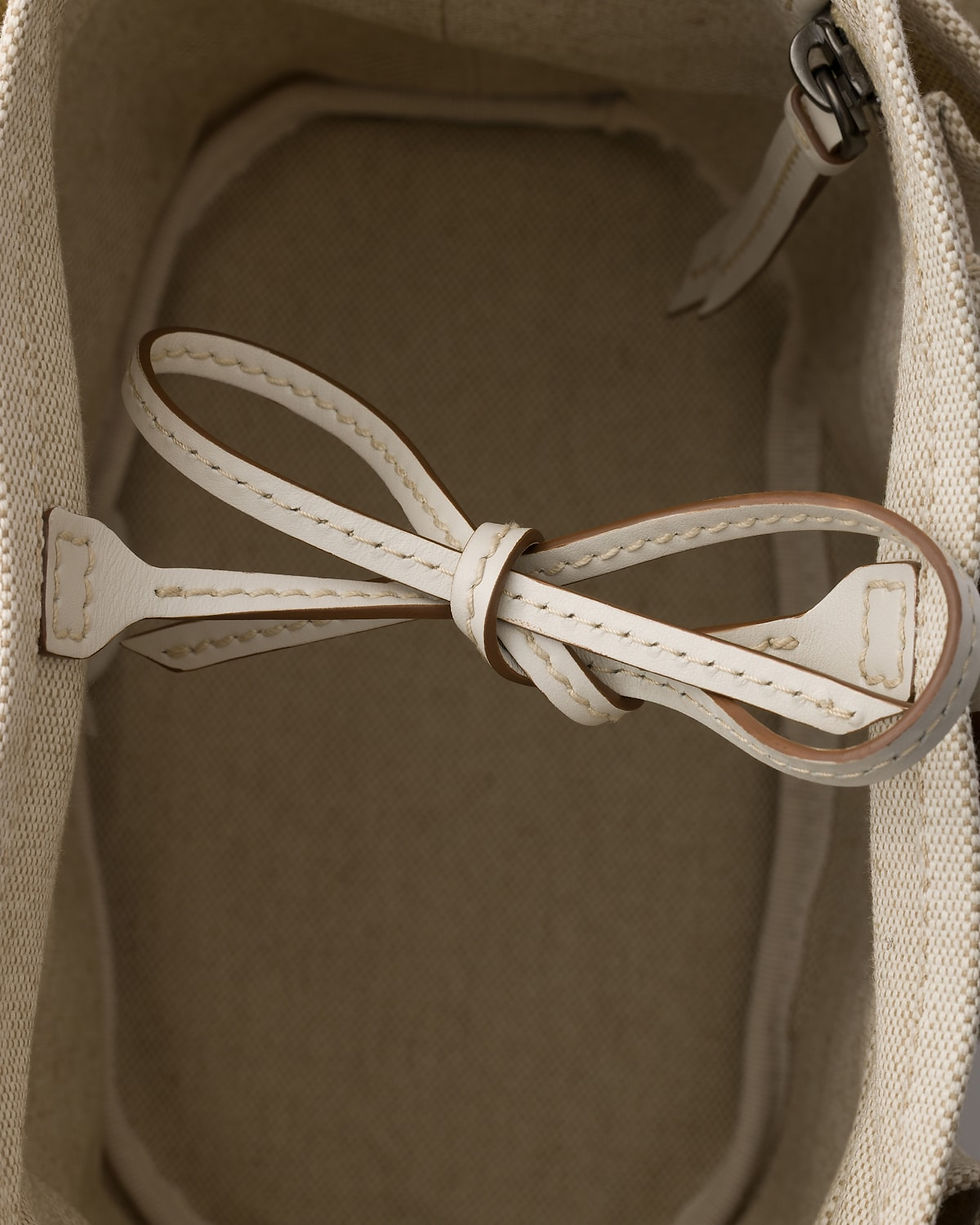 Thumbnail: Prada Route mini bucket bag in natural canvas and leather – view 5