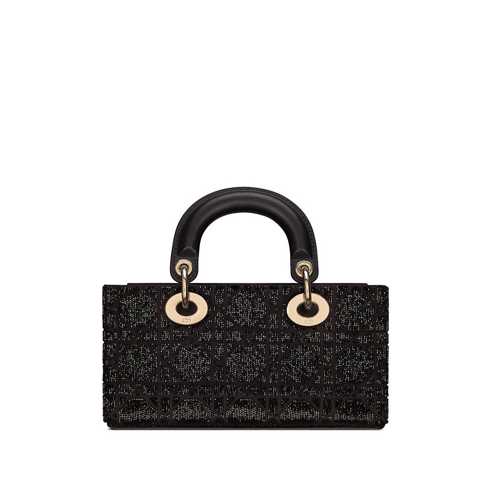Thumbnail: Dior Small Lady D-Joy bag in black Cannage microbead embroidery – view 3