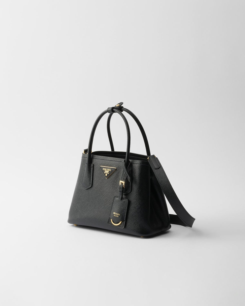 Prada Double small bag in black Saffiano leather – view 2