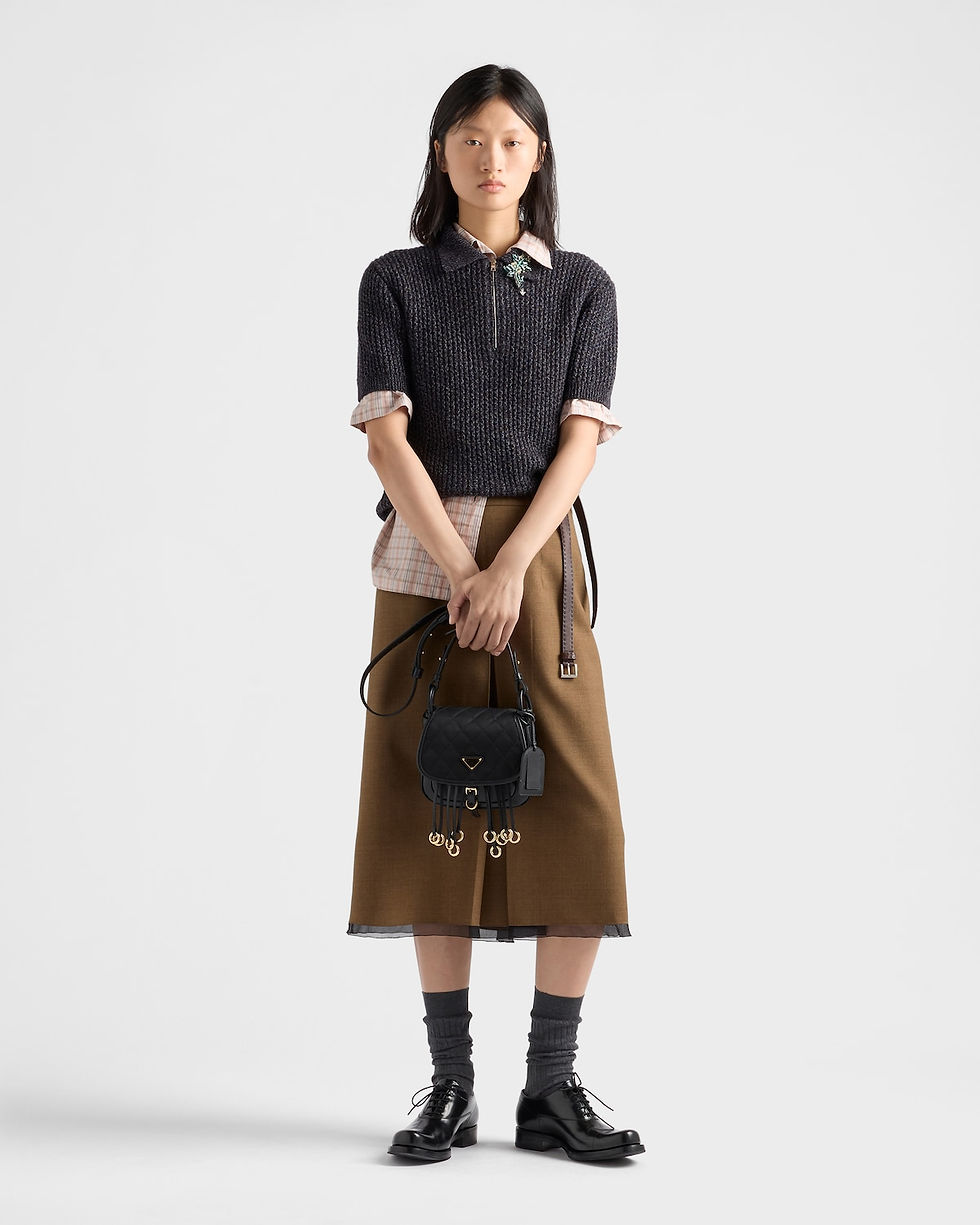 Prada Corsaire mini shoulder bag in black Re-Nylon and leather – view 2