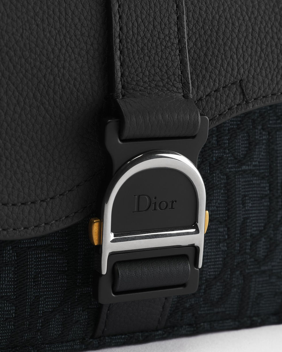 Thumbnail: Dior Mini Saddle Heritage Messenger Bag in Black Dior Oblique Jacquard – view 6