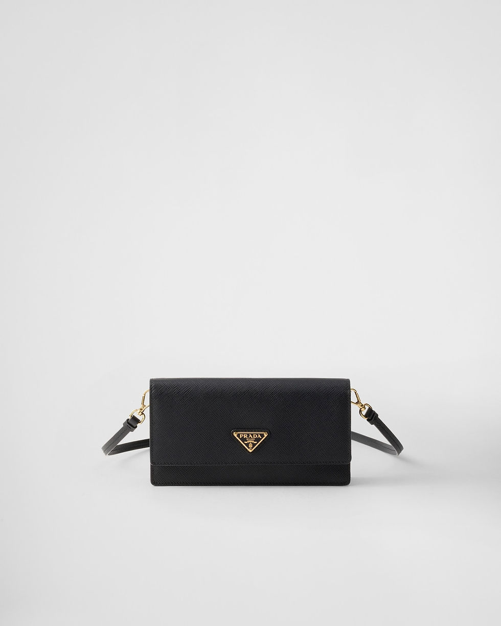 Prada mini bag in black Saffiano leather – front view