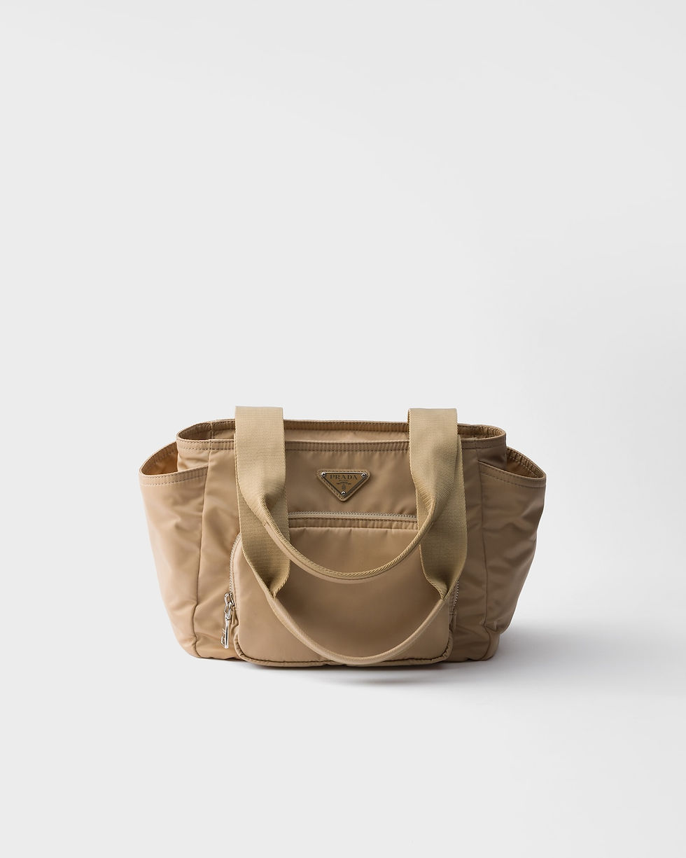 Prada tote bag in camel brown Re-Nylon – front view