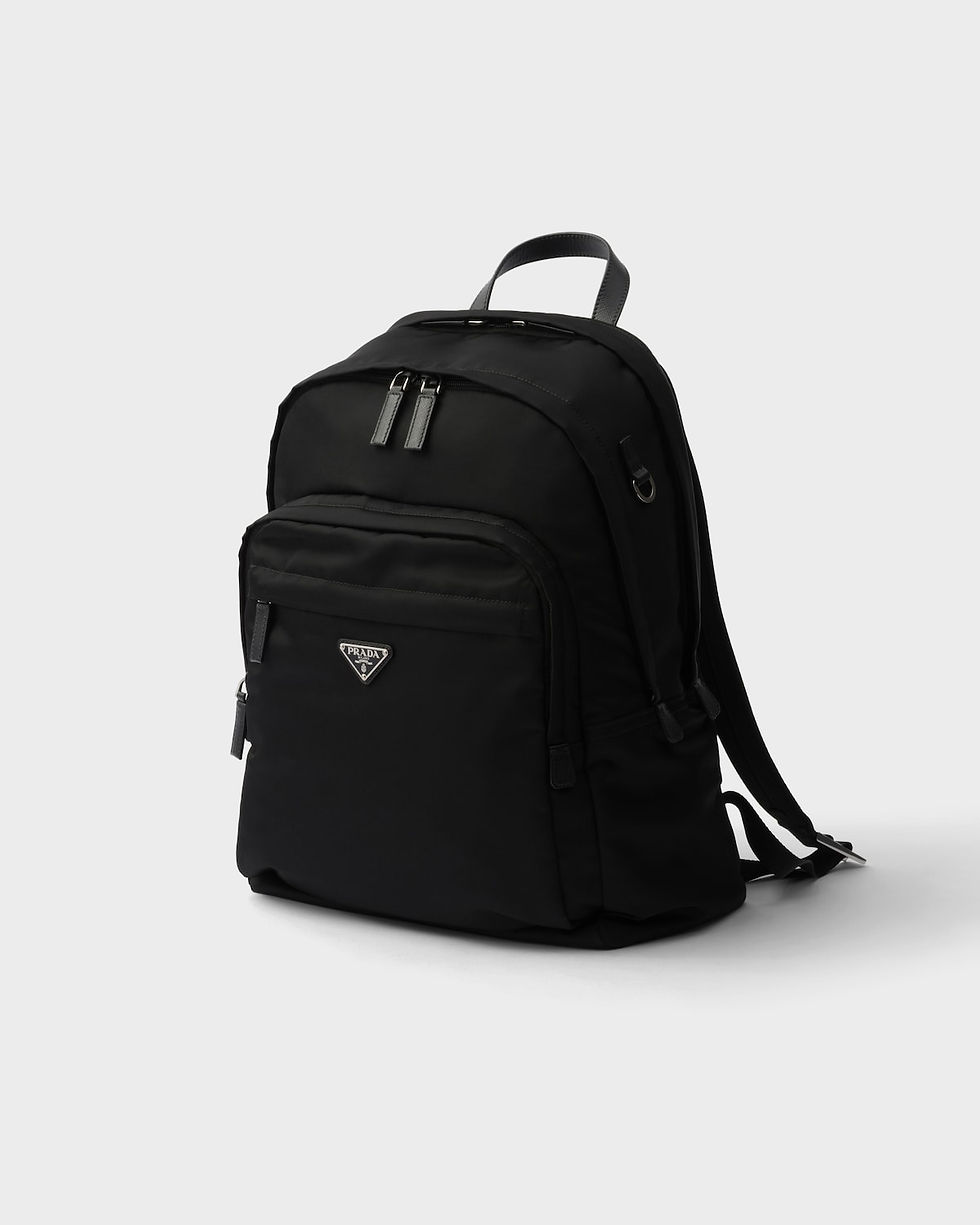 Thumbnail: Prada backpack with trolley band in black Re-Nylon and Saffiano leather – view 3