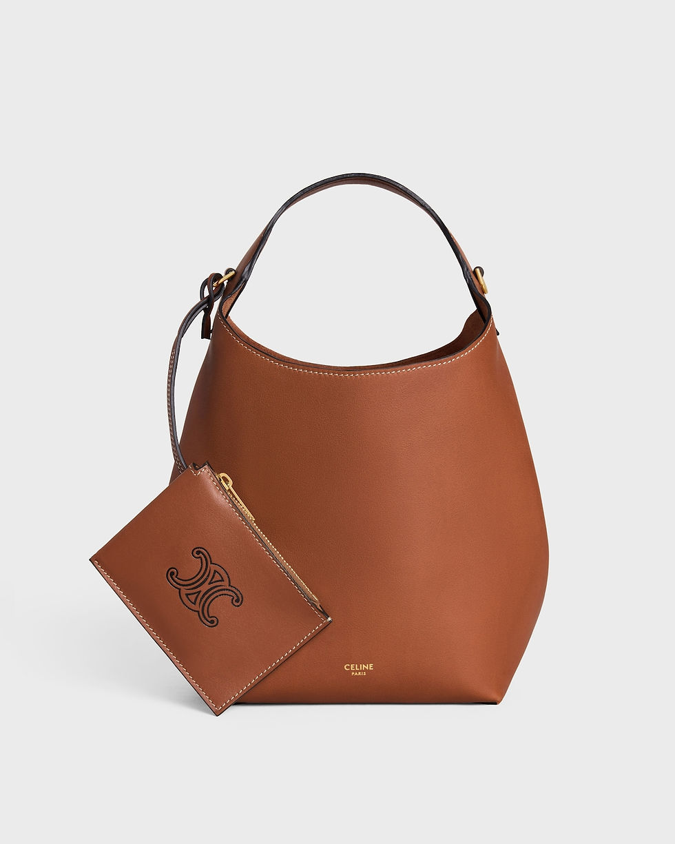 Celine Small Hobo bag in tan supple smooth calfskin – front view