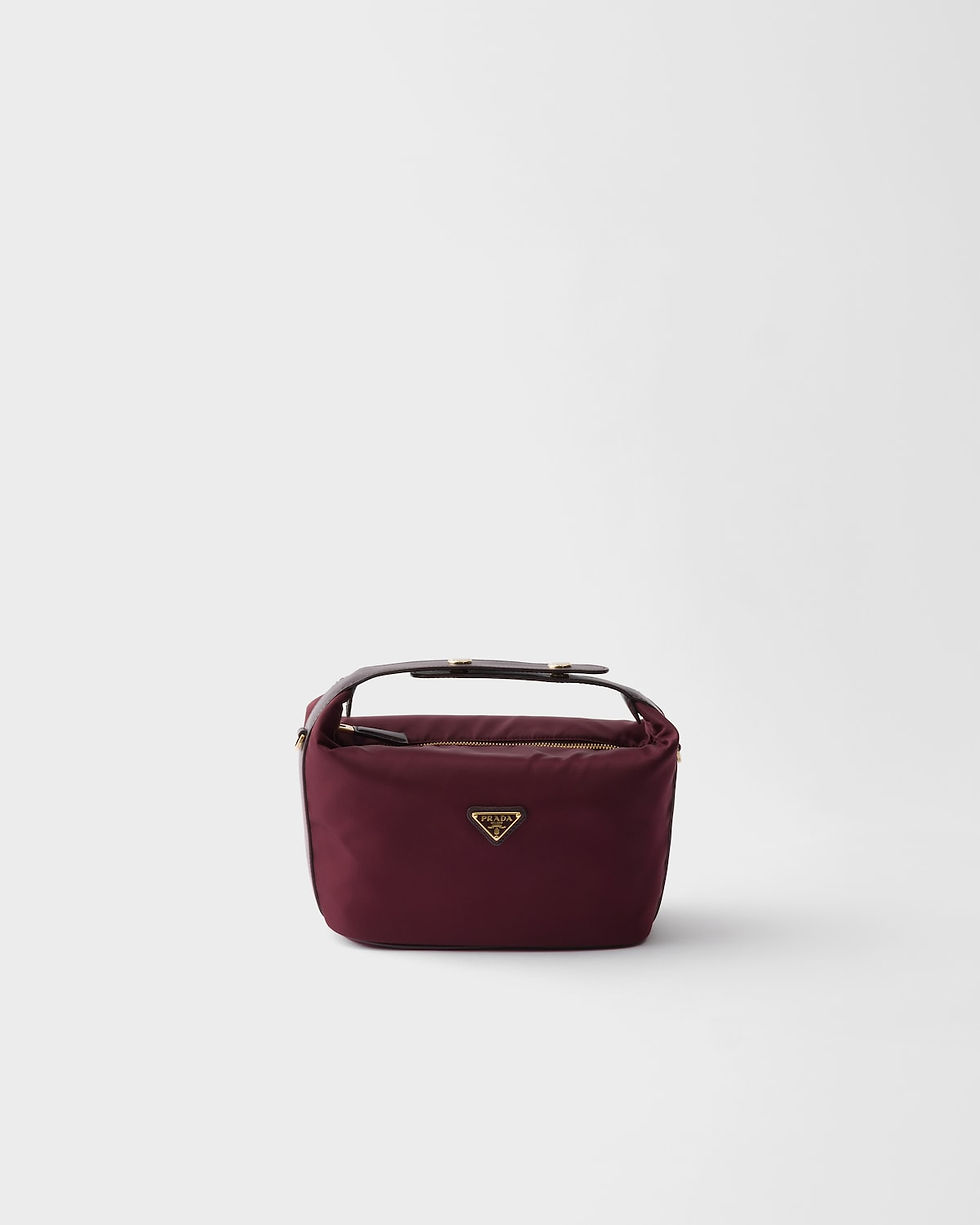 Prada Chérie mini bag in burgundy Re-Nylon – front view