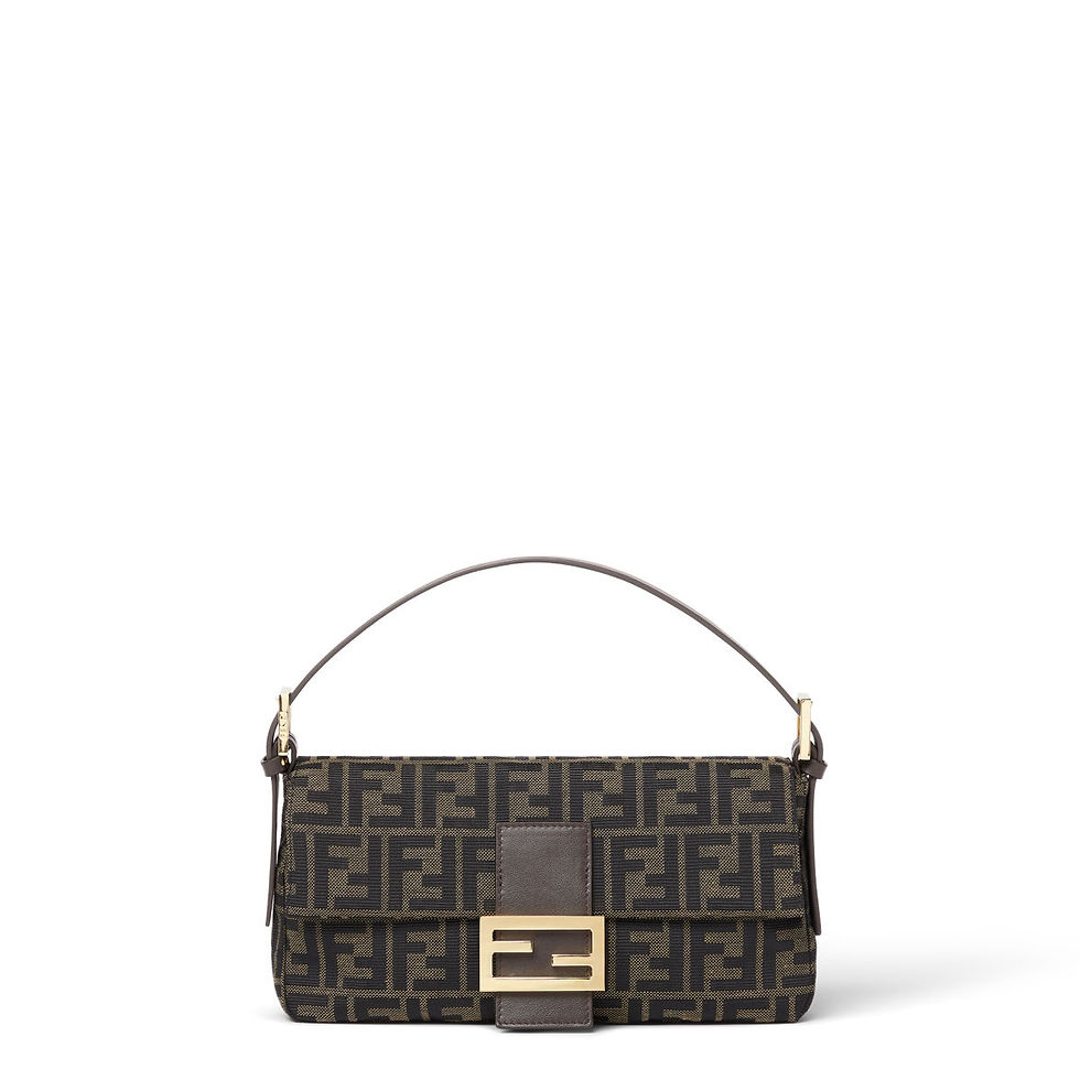 Fendi Baguette 26424 bag in brown FF Zucca jacquard – front view