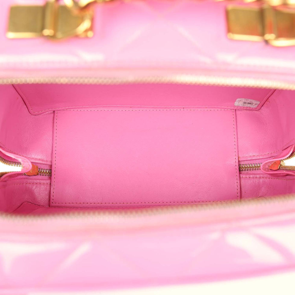 Thumbnail: Interior view showing the leather lining and serial number sticker