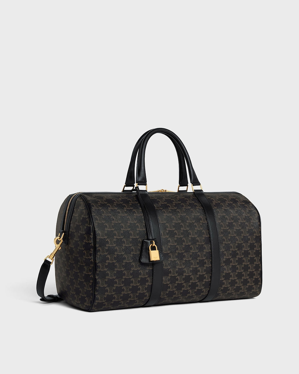 Celine Travel bag in black Triomphe canvas and calfskin – view 2
