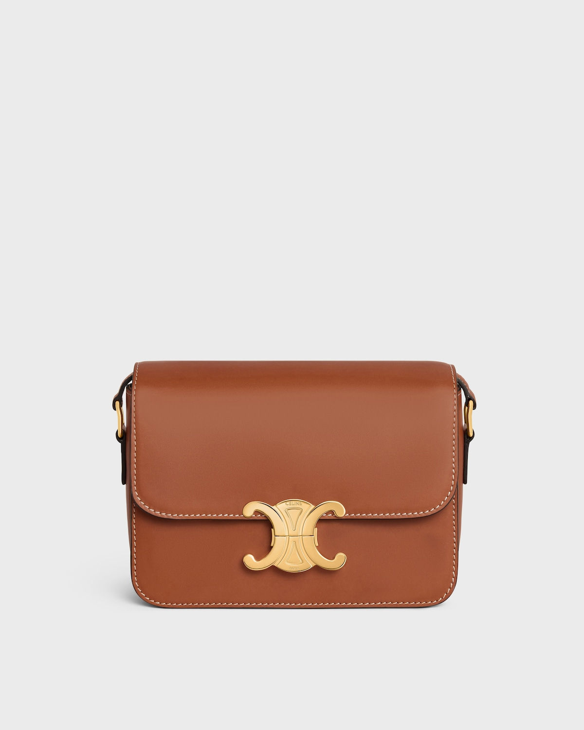 Celine Teen Triomphe bag in tan natural calfskin – front view
