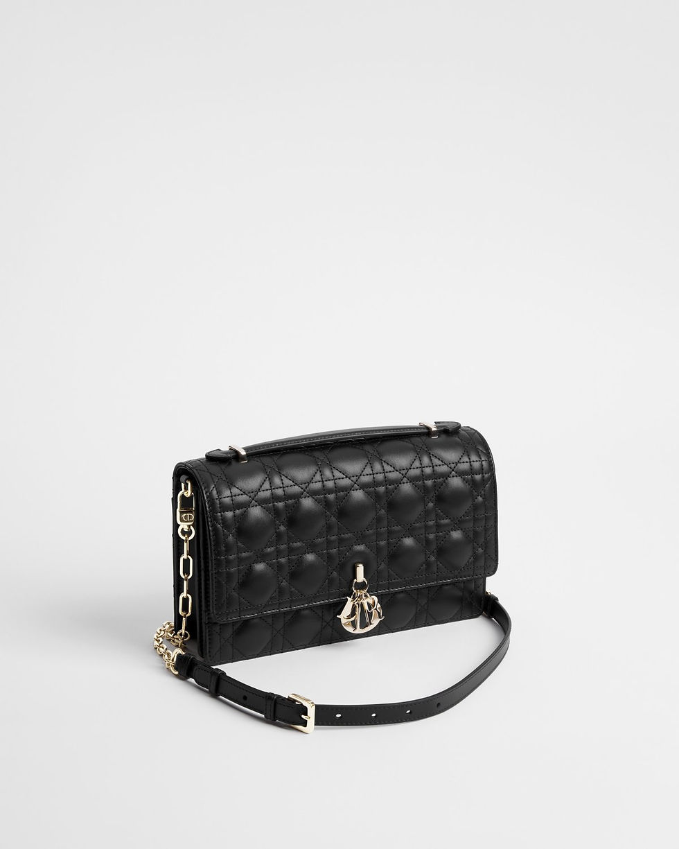 Dior My Dior Top Handle Bag in Black Cannage Lambskin – view 2