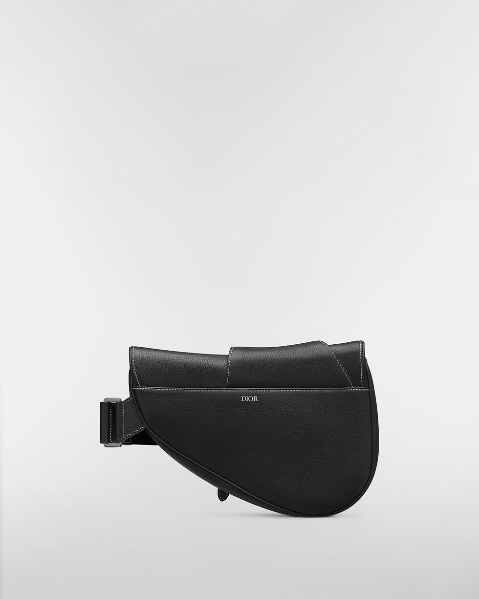 Dior Saddle bag in black grained calfskin – back view