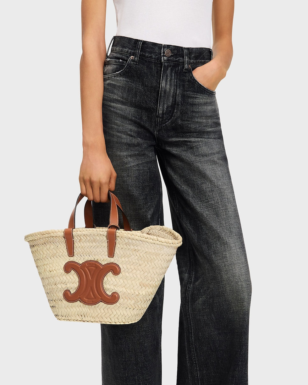 Thumbnail: Celine Teen Classic Panier in tan palm leaves and calfskin – view 2