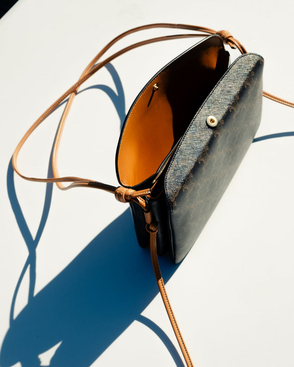 Thumbnail: Celine Trio bag in miel Triomphe canvas and lambskin – view 5