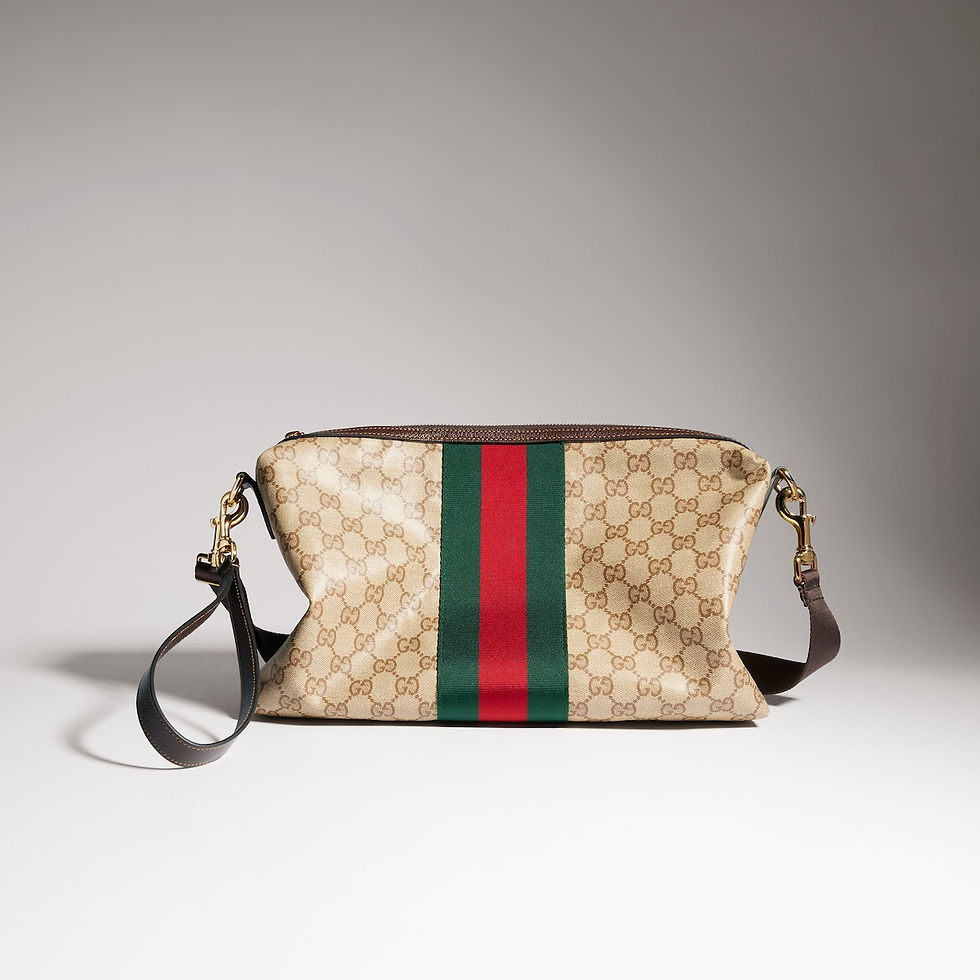 Thumbnail: Gucci Medium GG crossbody bag with Web - sand and brown GG canvas