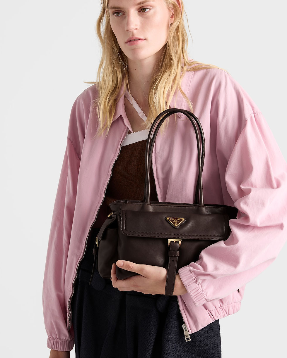 Prada Explore medium tote bag in sienna nappa leather – view 2