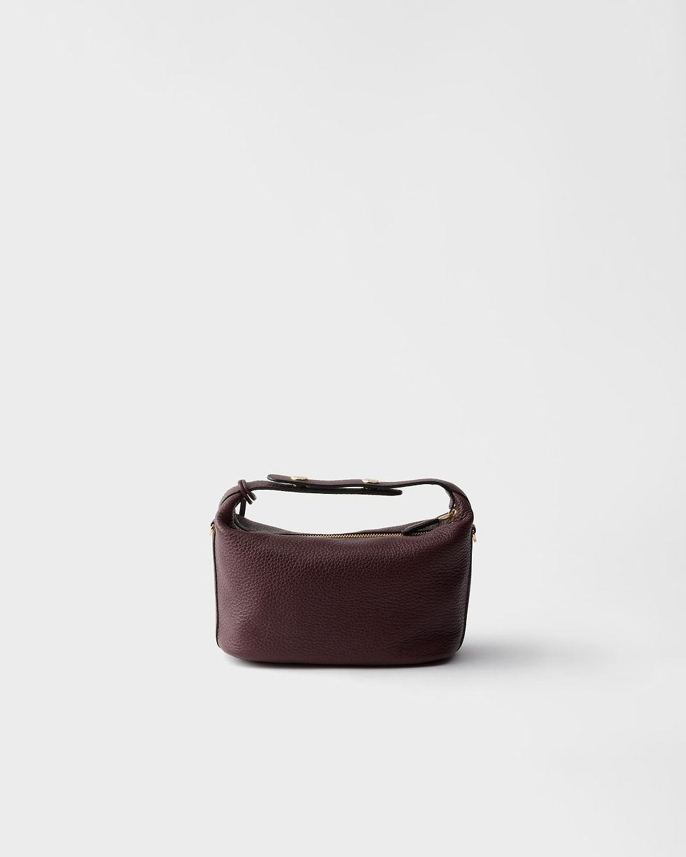 Thumbnail: Prada Chérie mini bag in burgundy calfskin – view 3