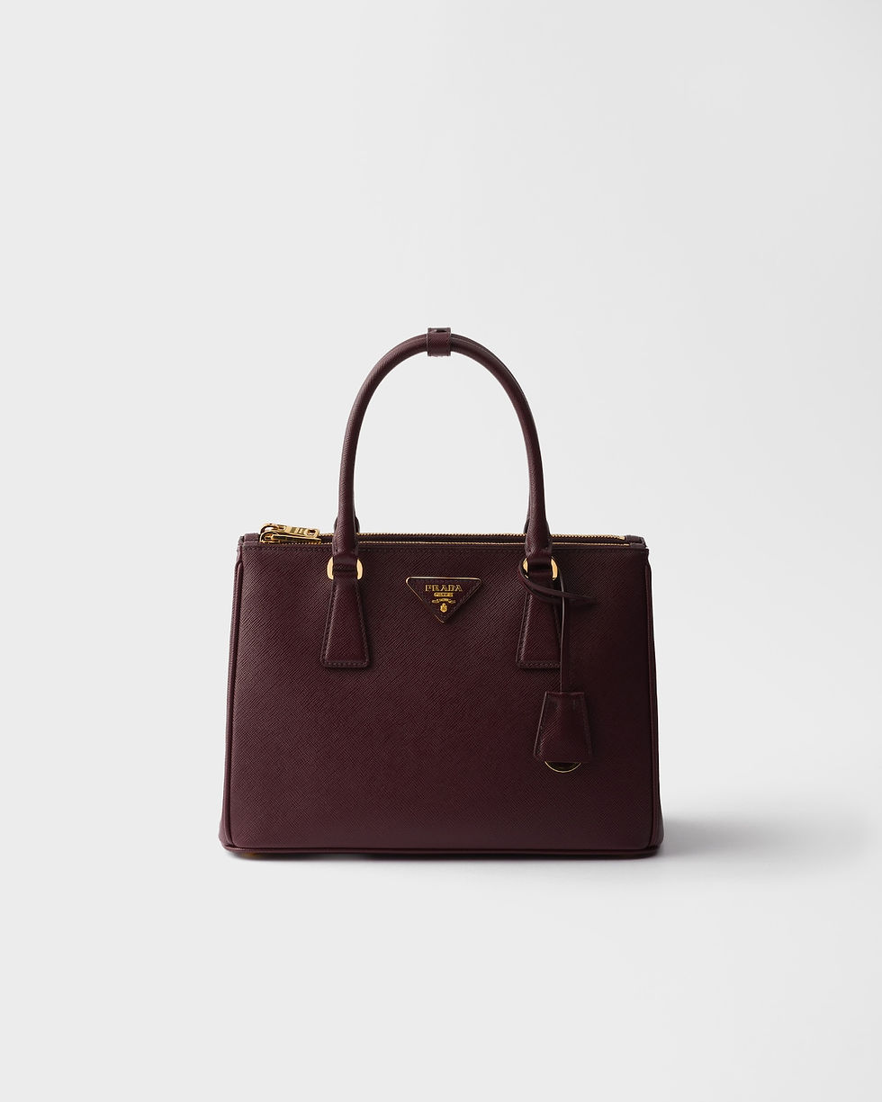 Prada Galleria medium bag in burgundy Saffiano leather – front view