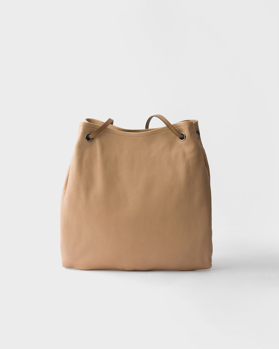 Thumbnail: Prada Route large shoulder bag in sand beige buffalo leather – view 3