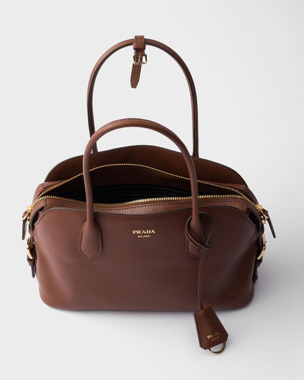 Thumbnail: Prada Signet medium tote bag in chestnut brown calfskin – view 5