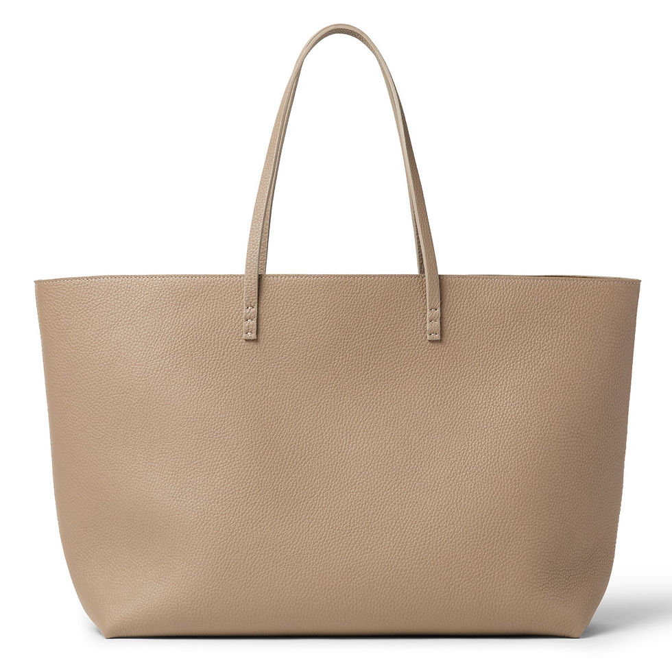 Fendi Roll Medium Shopper in dove grey Cuoio Romano leather – front view