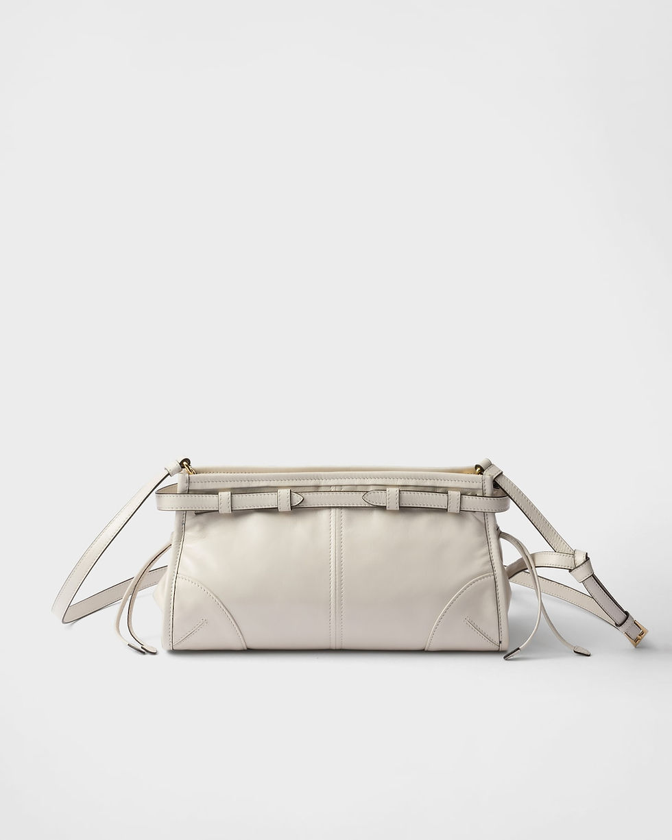 Thumbnail: Prada Bonnie small shoulder bag in white calfskin – view 4