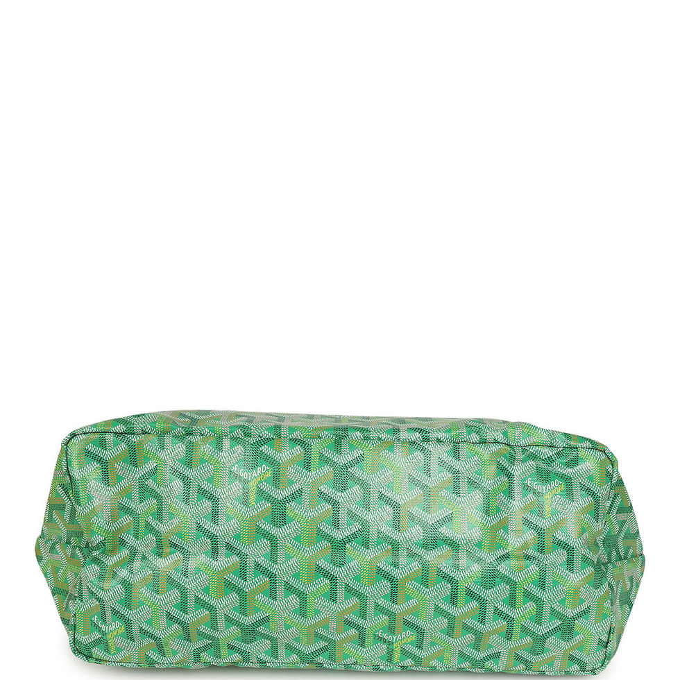 Thumbnail: Goyard Saint Louis PM tote in Meadow Green Goyardine canvas, base view