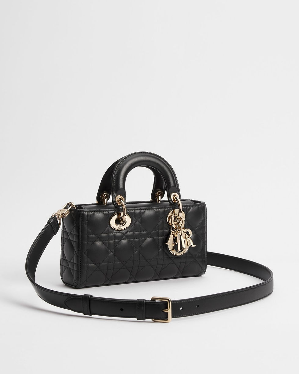 Thumbnail: Dior Small Lady D-Joy bag in black Cannage lambskin – view 3