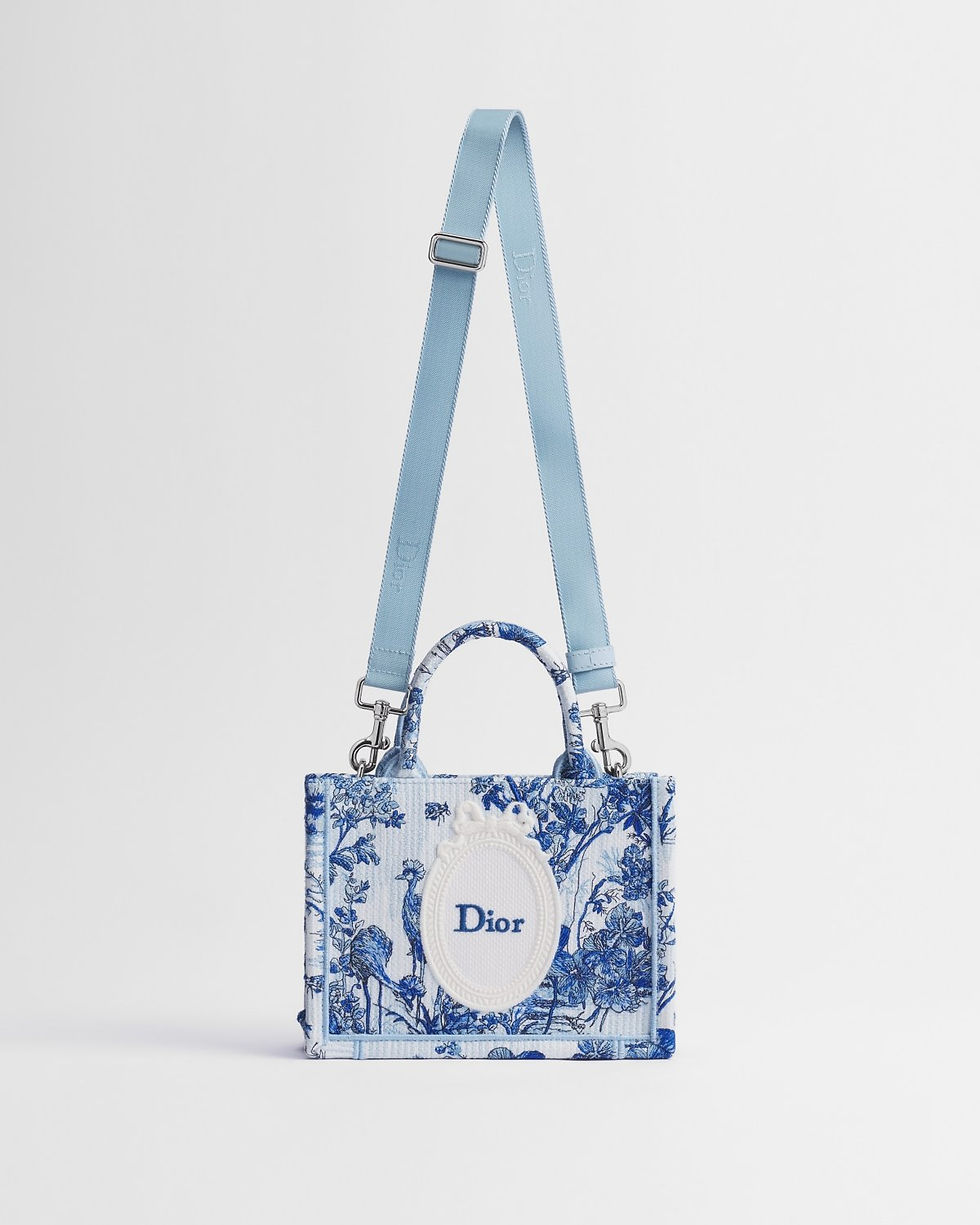 Dior Dioriviera Mini Book Tote in blue Toile de Jouy Floral Garden – view 2