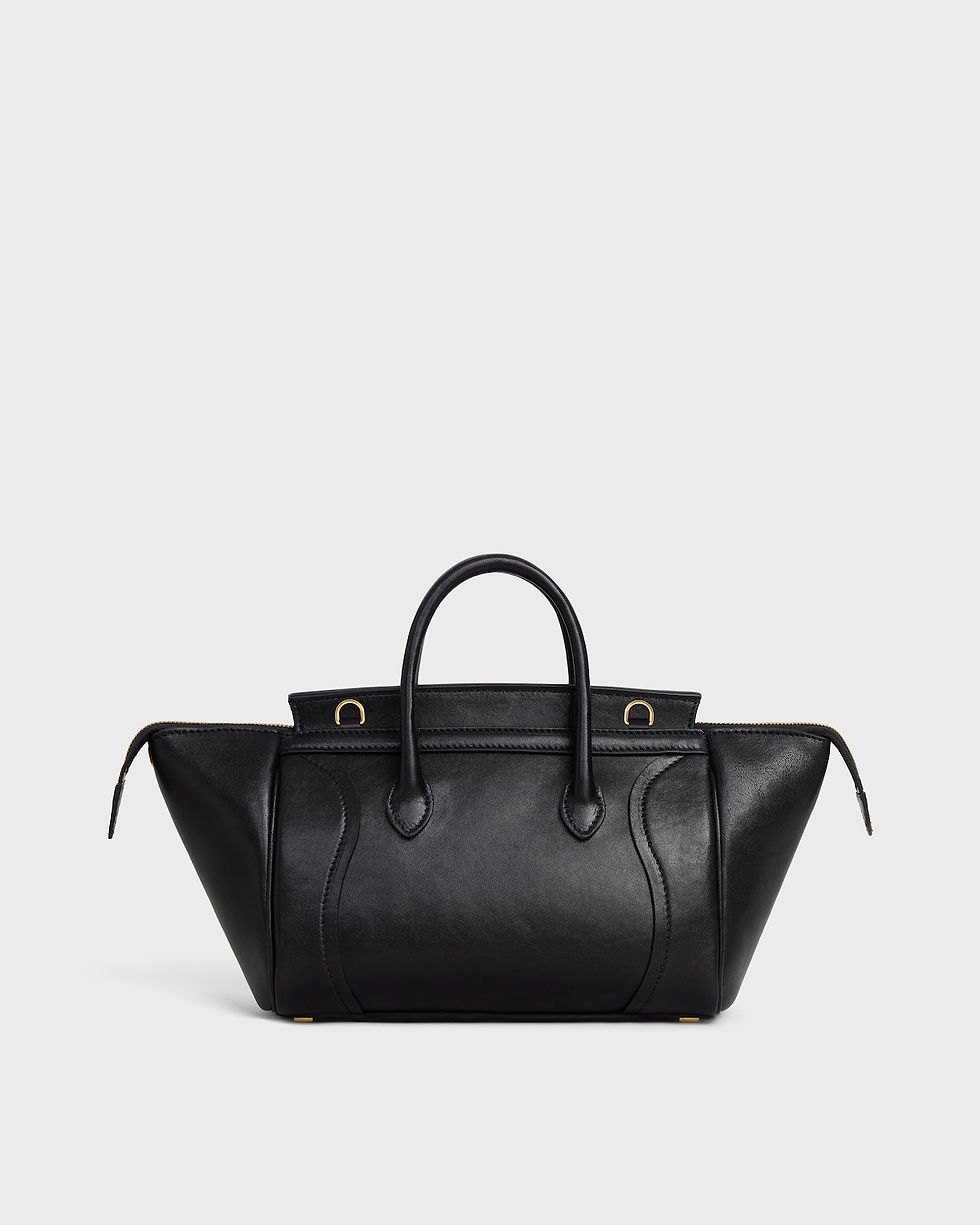 Thumbnail: Celine Little Luggage bag in black supple shiny lambskin – view 6