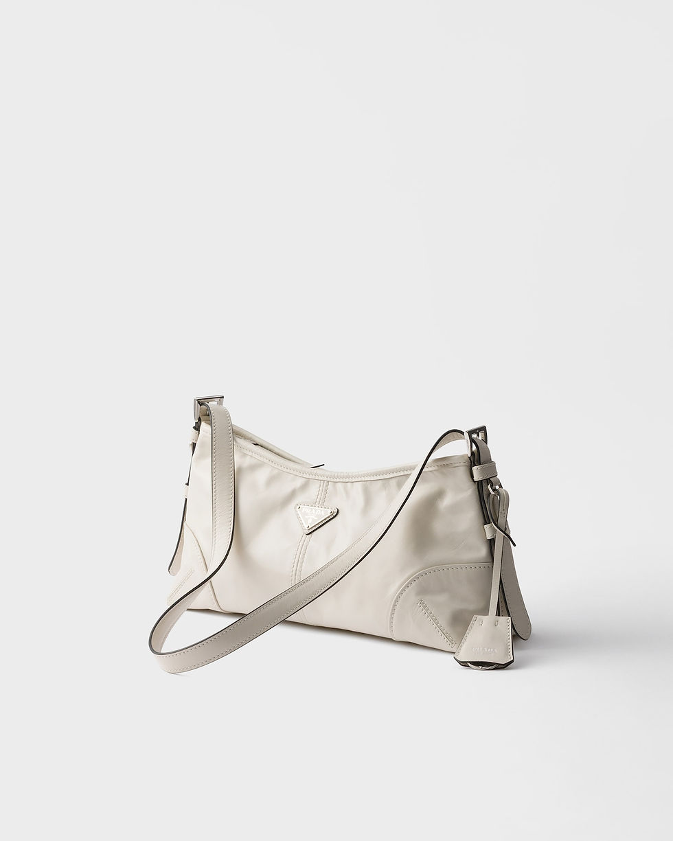 Prada Aimée medium shoulder bag in white shiny leather – view 2