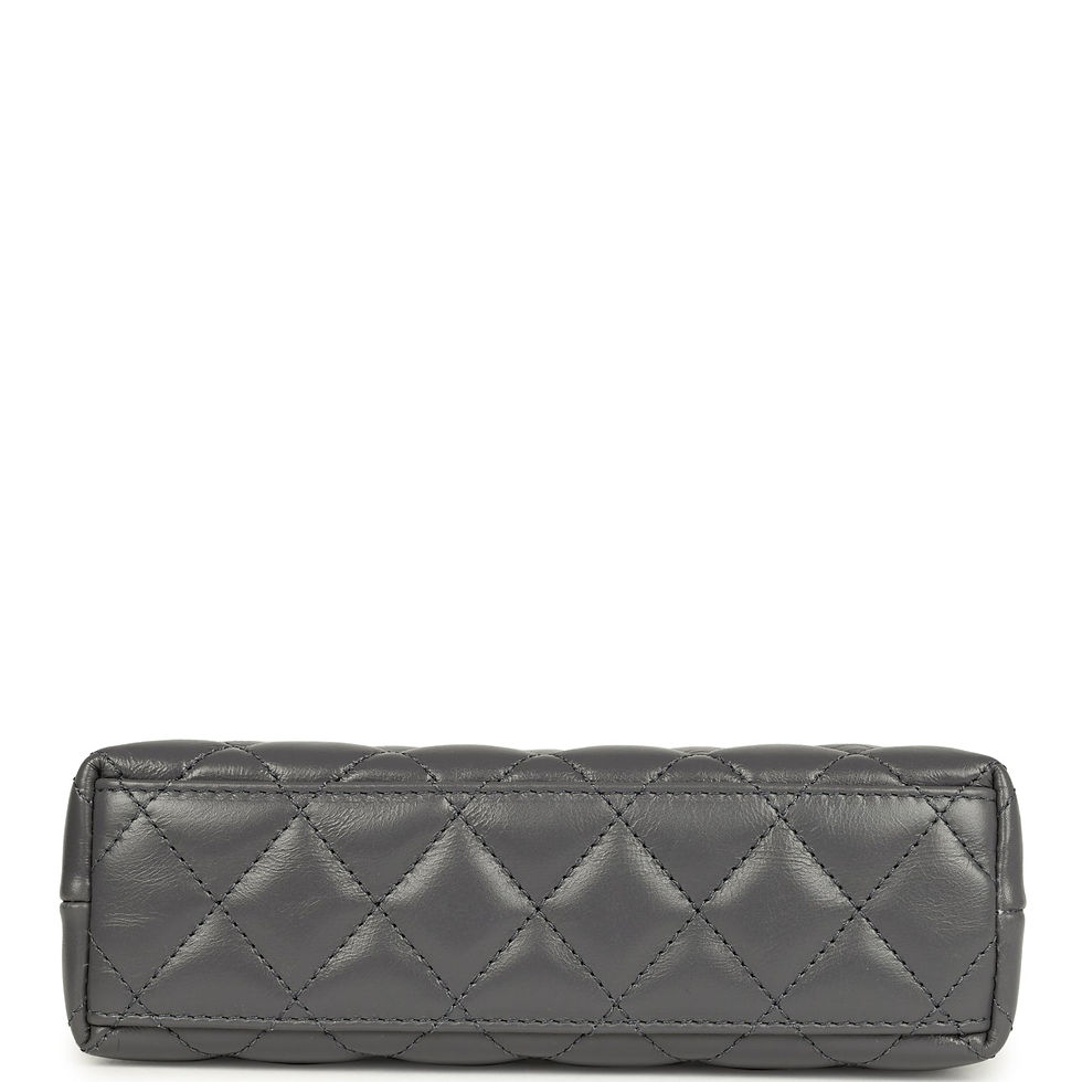 Thumbnail: Base of the grey Kelly Shopper showing the quilted leather underside