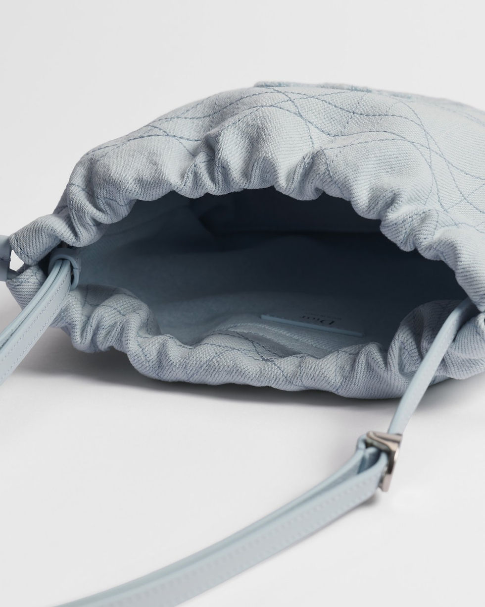 Thumbnail: Dior Blooming mini bucket bag in blue Flat Macrocannage denim – view 3