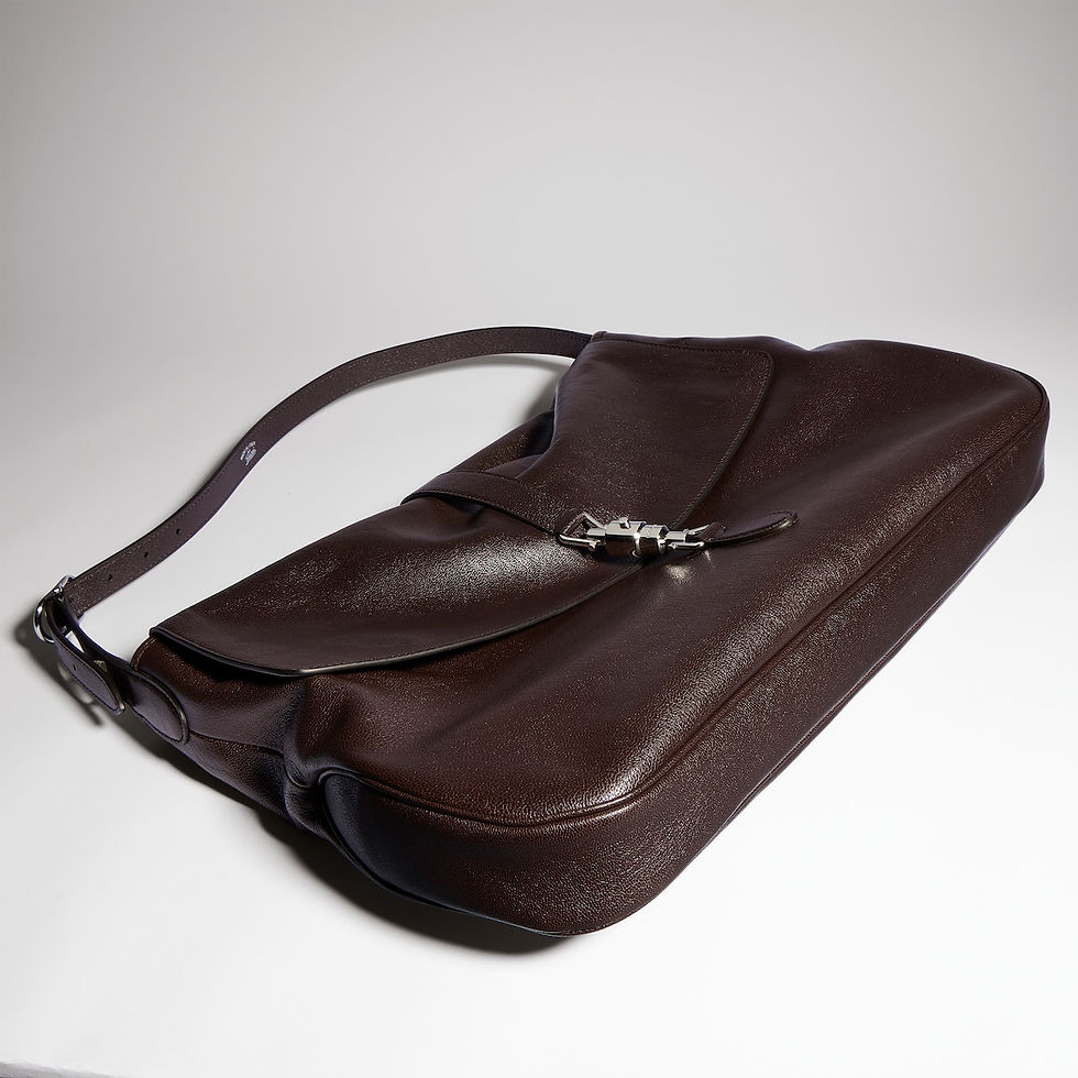 Thumbnail: Gucci Jackie Flap large crossbody bag - dark brown grainy leather