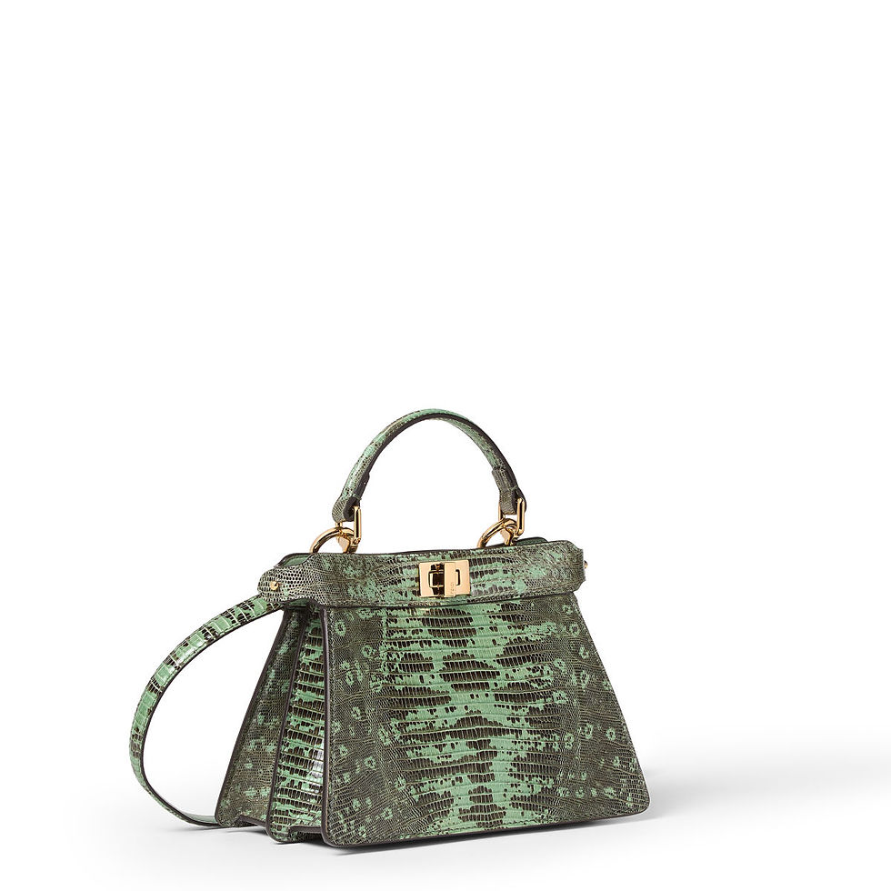 Fendi Peekaboo ISeeU Petite bag in jade green tegu lizard leather – view 2