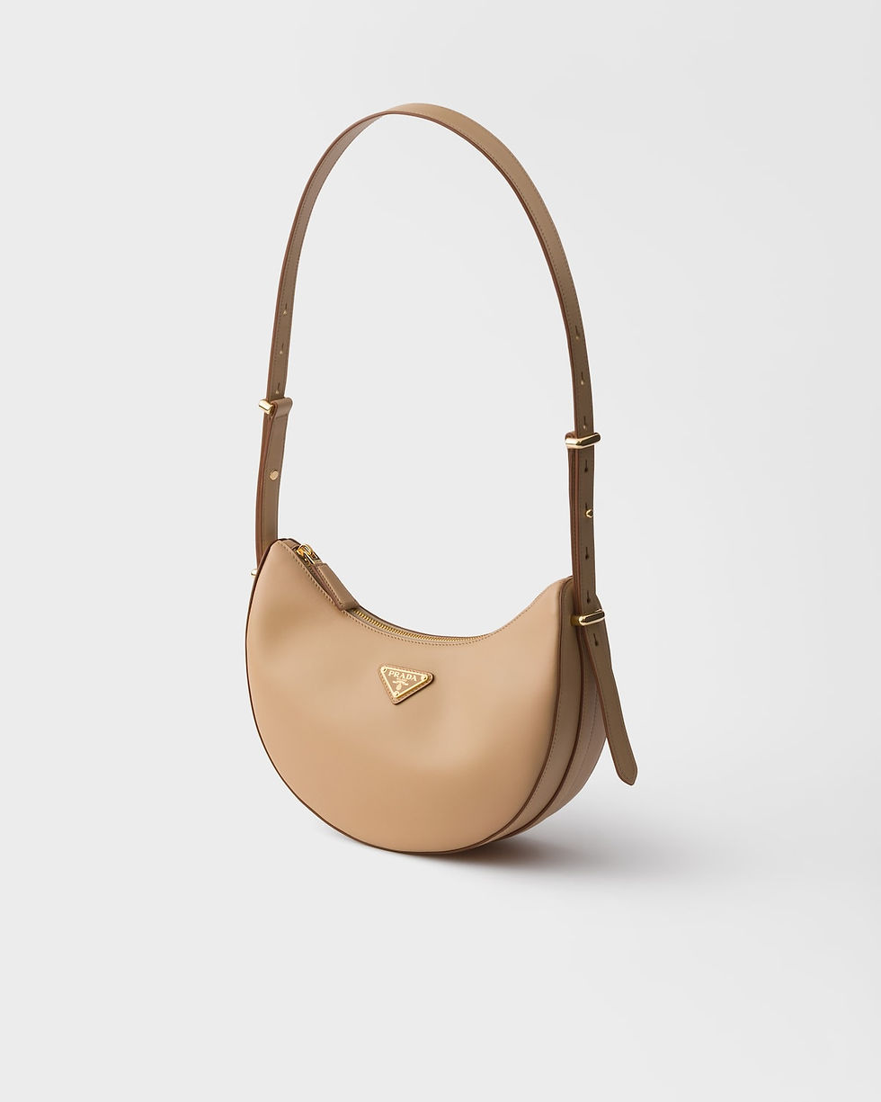 Thumbnail: Prada Arqué small shoulder bag in sand beige calfskin – view 2