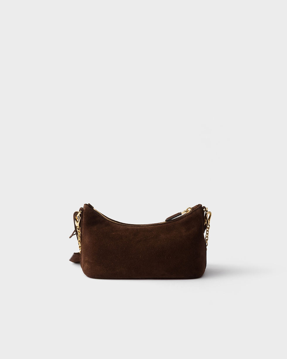 Thumbnail: Prada mini shoulder bag in dark brown suede – view 4