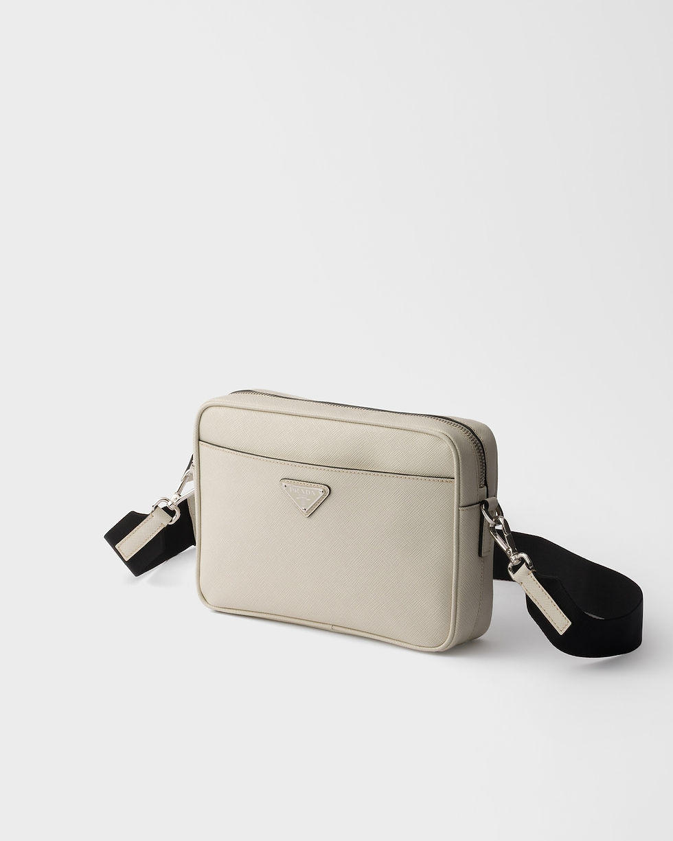 Thumbnail: Prada shoulder bag in chalk white Saffiano leather – view 3