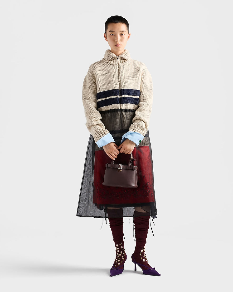 Prada Buckle small bag with belt in briarwood leather – view 2