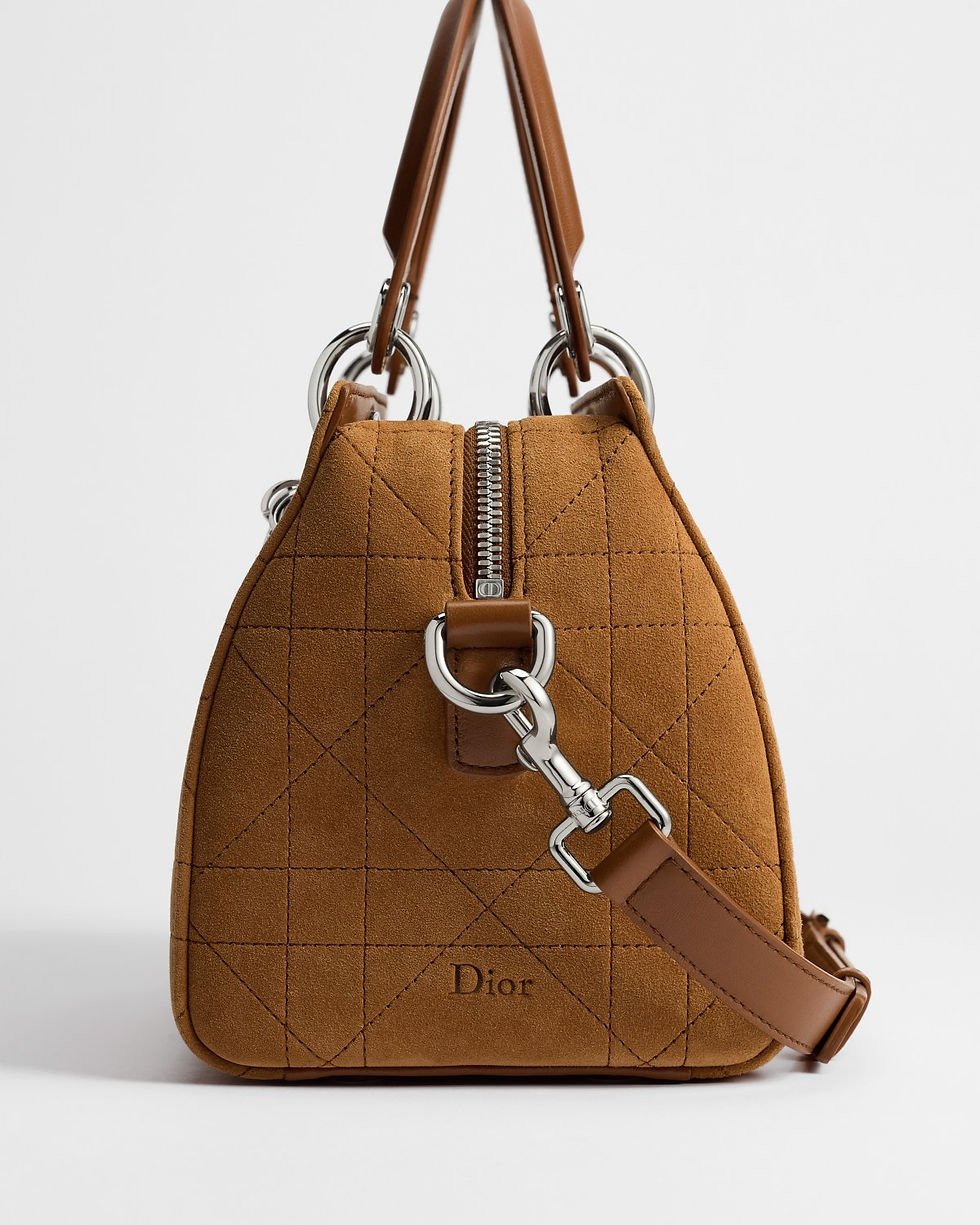 Thumbnail: Dior Small Granville bag in brown suede, goatskin and lambskin – view 5