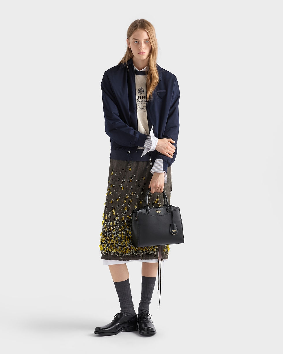 Prada Prelude medium handbag in black leather – view 2