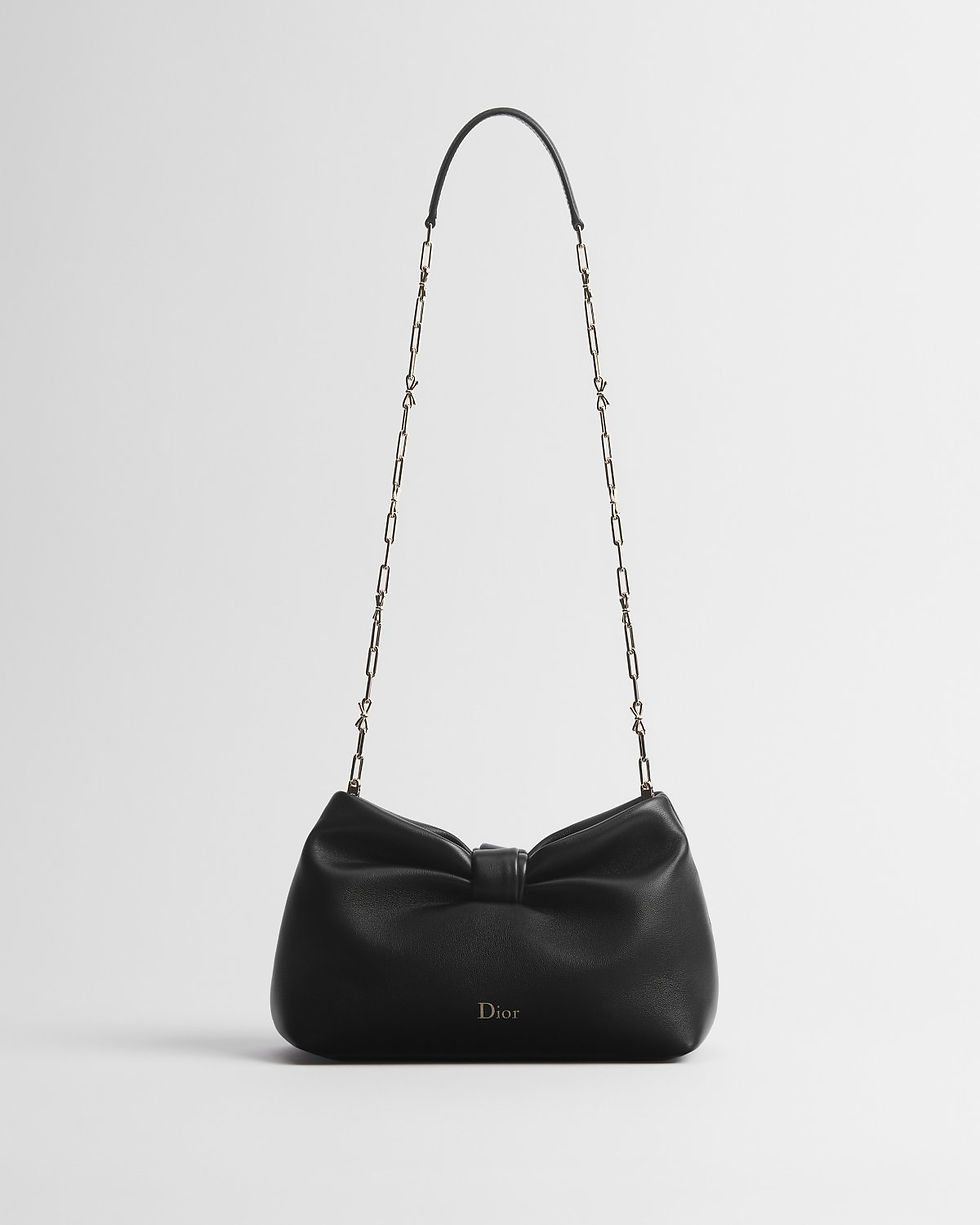 Dior Small Bow Bag in Black Natural Grain Lambskin – view 2