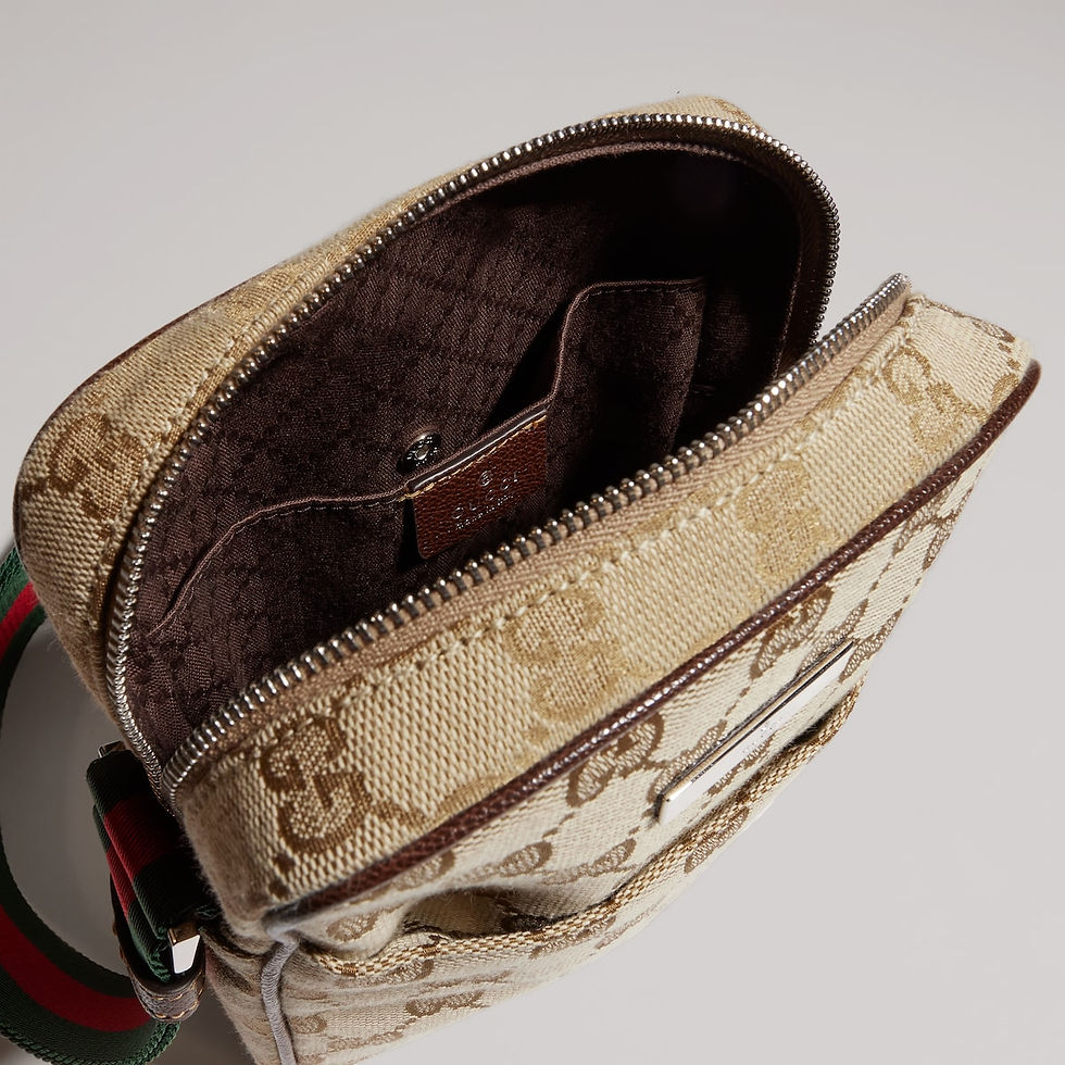 Thumbnail: Gucci Tag small crossbody bag - sand and brown GG canvas