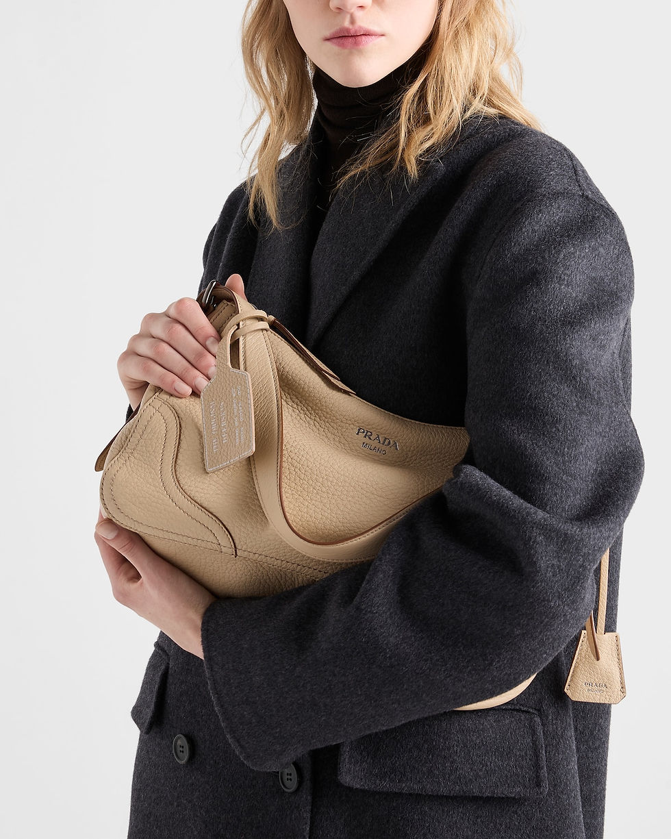 Thumbnail: Prada Aimée large shoulder bag in sand beige buckskin – view 8