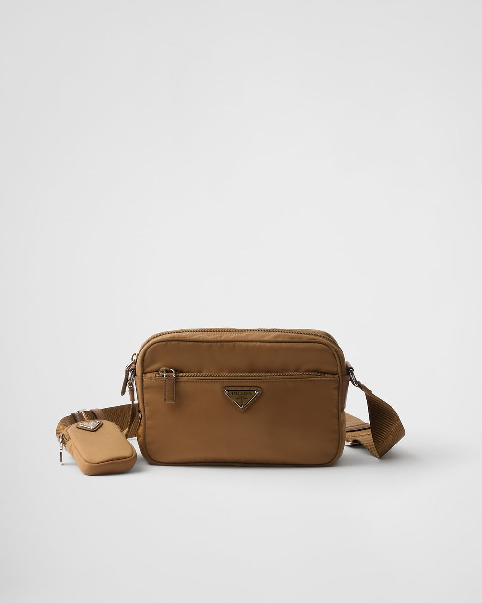 Prada rectangular shoulder bag in brandy Re-Nylon – front view