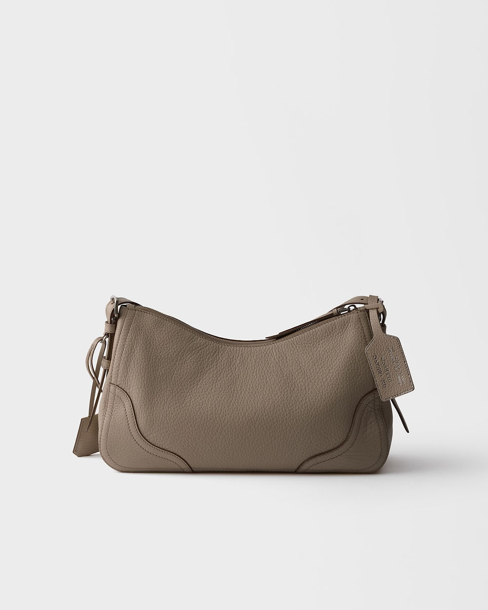 Thumbnail: Prada Aimée large shoulder bag in clay grey buckskin – view 4